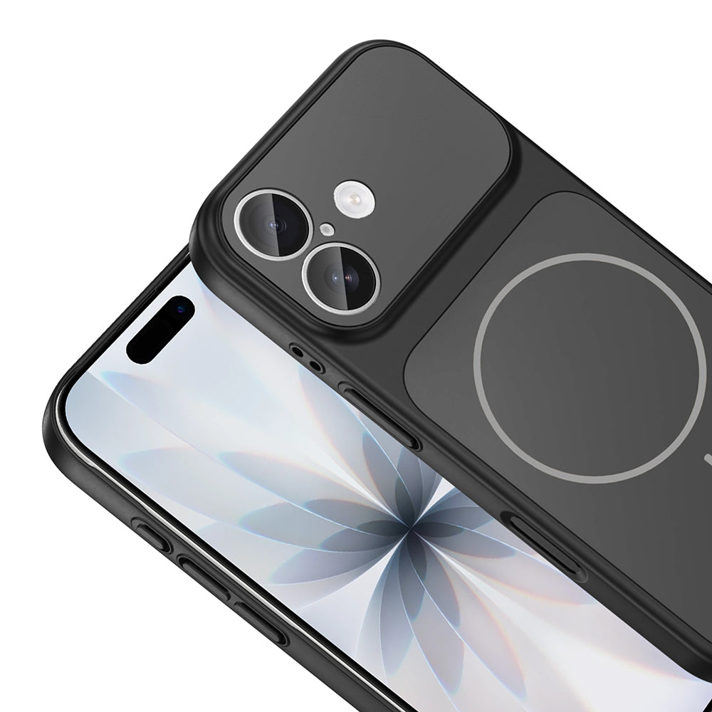 Apple iPhone 16 Kılıf Zore M-Safe Şarj Özellikli Kamera Korumalı Formen Kapak Gümüş