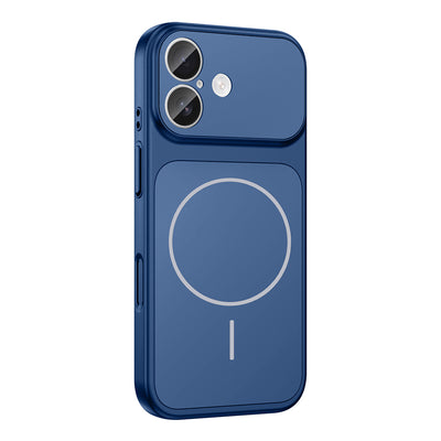 Apple iPhone 16 Kılıf Zore M-Safe Şarj Özellikli Kamera Korumalı Formen Kapak Mavi