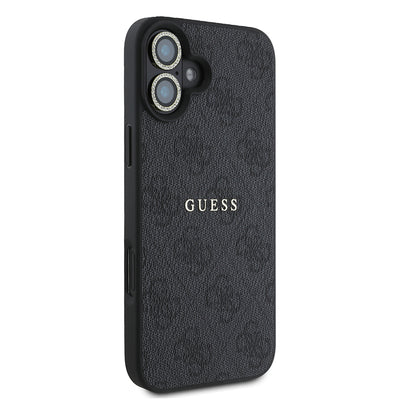 Apple iPhone 16 Plus Guess Orjinal Lisanslı Kılıf + Ekran Koruyucu + Lens Koruyucu 3in1 Aksesuar Seti Siyah