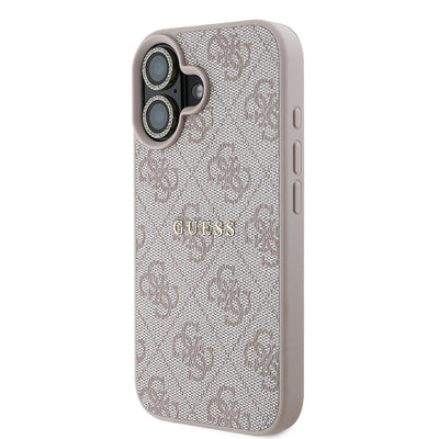 Apple iPhone 16 Plus Guess Orjinal Lisanslı Kılıf + Ekran Koruyucu + Lens Koruyucu 3in1 Aksesuar Seti Pembe
