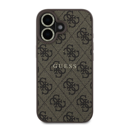 Apple iPhone 16 Plus Guess Orjinal Lisanslı Kılıf + Ekran Koruyucu + Lens Koruyucu 3in1 Aksesuar Seti Siyah