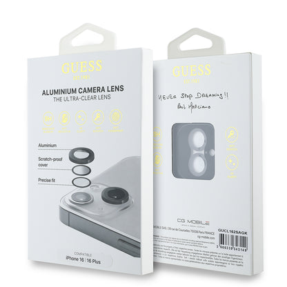 iPhone 16 Plus Guess Orjinal Lisanslı Metal Kamera Lens Koruyucu