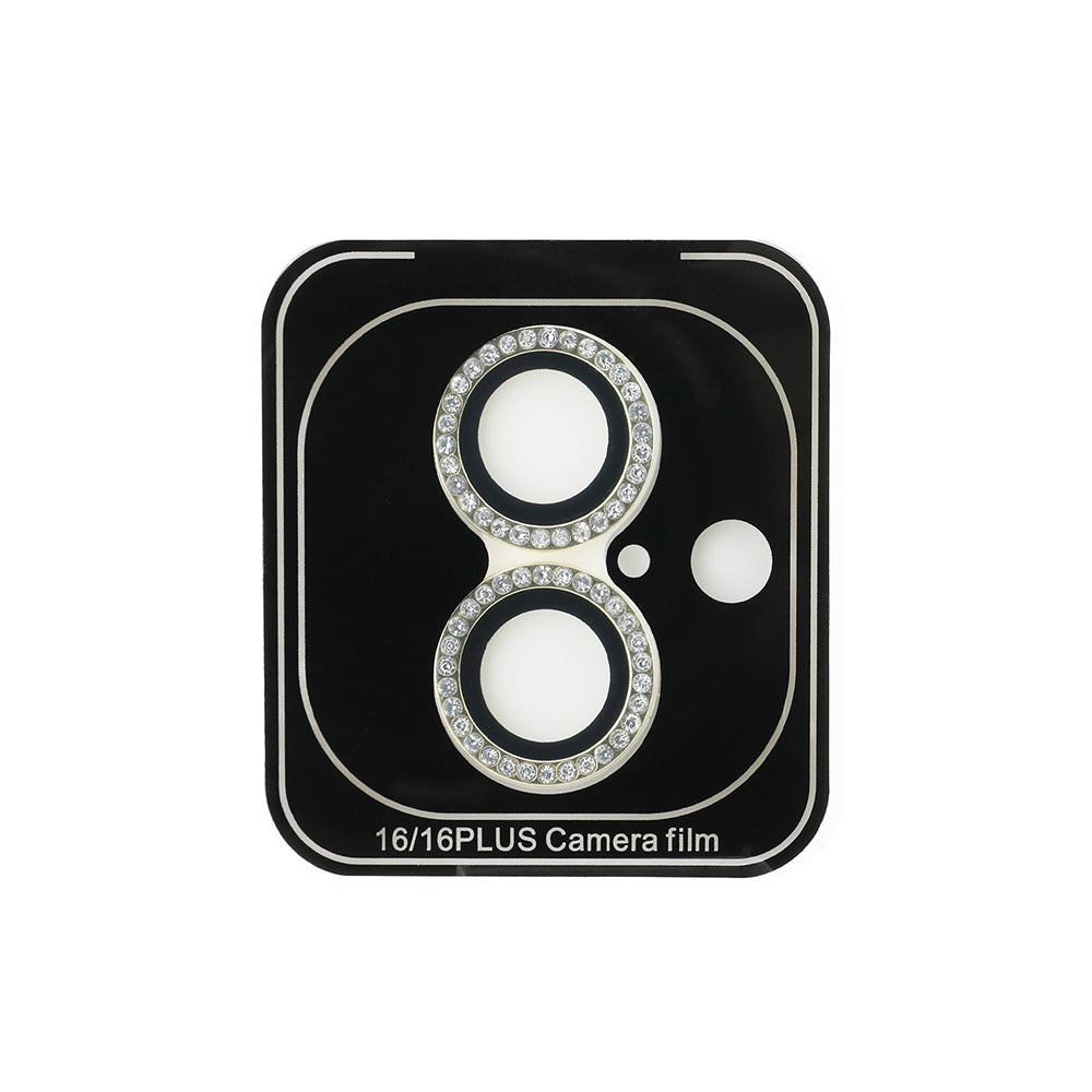 iPhone 16 Plus Guess Orjinal Lisanslı Rhinestone Ekran Koruyucu + Lens Koruyucu 2in1 Aksesuar Seti