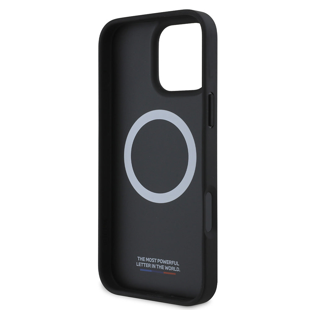 iPhone 16 Plus Kılıf BMW Orjinal Lisanslı M-safe Şarj Özellikli M Logolu Üç Çizgili Dikiş Detaylı Meshed Tricolor Stripes Kılıf