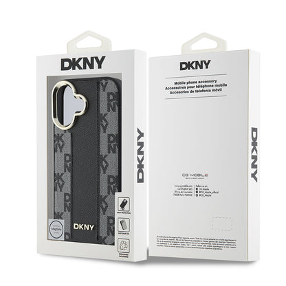 iPhone 16 Plus Kılıf DKNY Orjinal Lisanslı M-safe Şarj Özellikli 3D Yazılı Checkered Pattern Kılıf