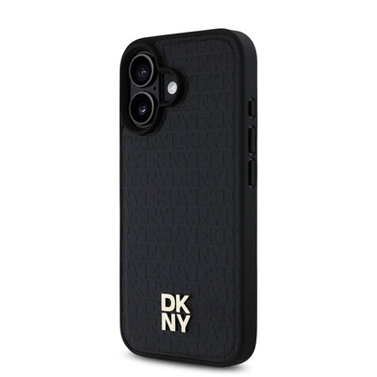 iPhone 16 Plus Kılıf DKNY Orjinal Lisanslı M-safe Şarj Özellikli 3D Yazılı Repeat Pattern Kılıf