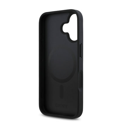 iPhone 16 Plus Kılıf DKNY Orjinal Lisanslı M-safe Şarj Özellikli 3D Yazılı Repeat Pattern Kılıf