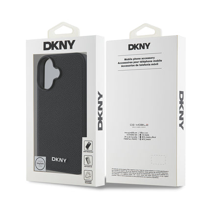 iPhone 16 Plus Kılıf DKNY Orjinal Lisanslı M-safe Şarj Özellikli Metal Logolu PU Deri Grained Kılıf