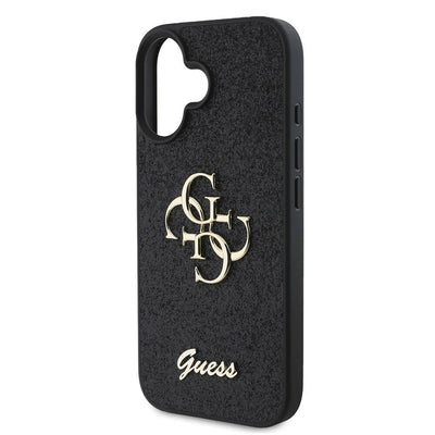 Apple iPhone 16 Plus Kılıf Guess Orjinal Lisanslı 4G Büyük Metal Logolu Glitter Kapak Pembe