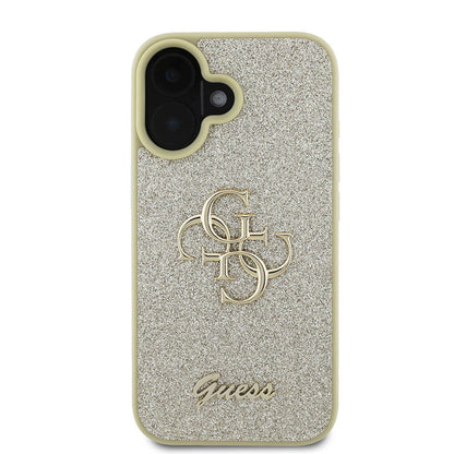 iPhone 16 Plus Kılıf Guess Orjinal Lisanslı 4G Büyük Metal Logolu Glitter Kılıf
