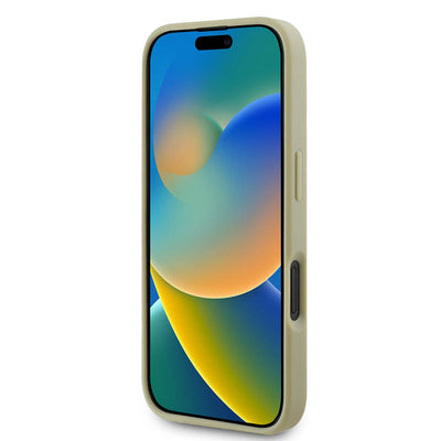 Apple iPhone 16 Plus Kılıf Guess Orjinal Lisanslı 4G Büyük Metal Logolu Glitter Kapak Gold