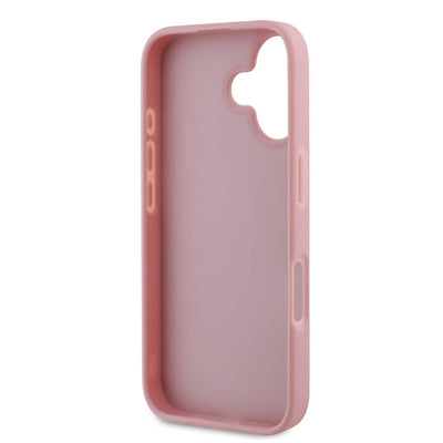 Apple iPhone 16 Plus Kılıf Guess Orjinal Lisanslı 4G Büyük Metal Logolu Glitter Kapak Pembe