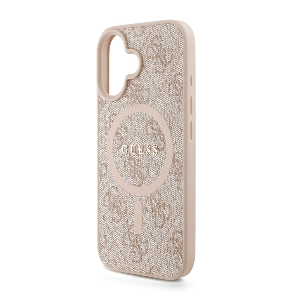 iPhone 16 Plus Kılıf Guess Orjinal Lisanslı M-safe Şarj Özellikli PU Deri Bilek Askı İpli Yazı Logolu Kılıf