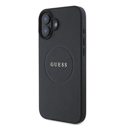Apple iPhone 16 Plus Kılıf Guess Orjinal Lisanslı Magsafe Şarj Özellikli Yazı Logolu Grained Kapak Yeşil