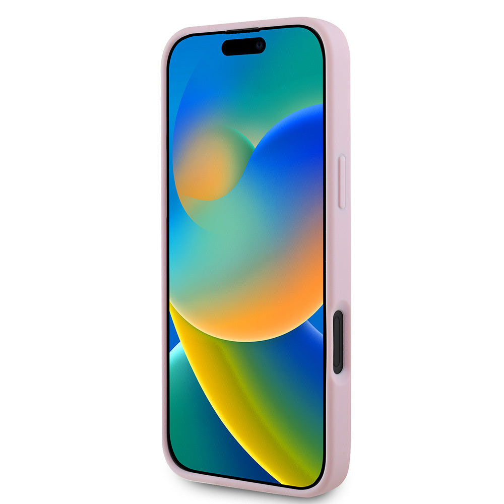 iPhone 16 Plus Kılıf Guess Orjinal Lisanslı M-safe Şarj Özellikli Yazı Logolu Grained Kılıf