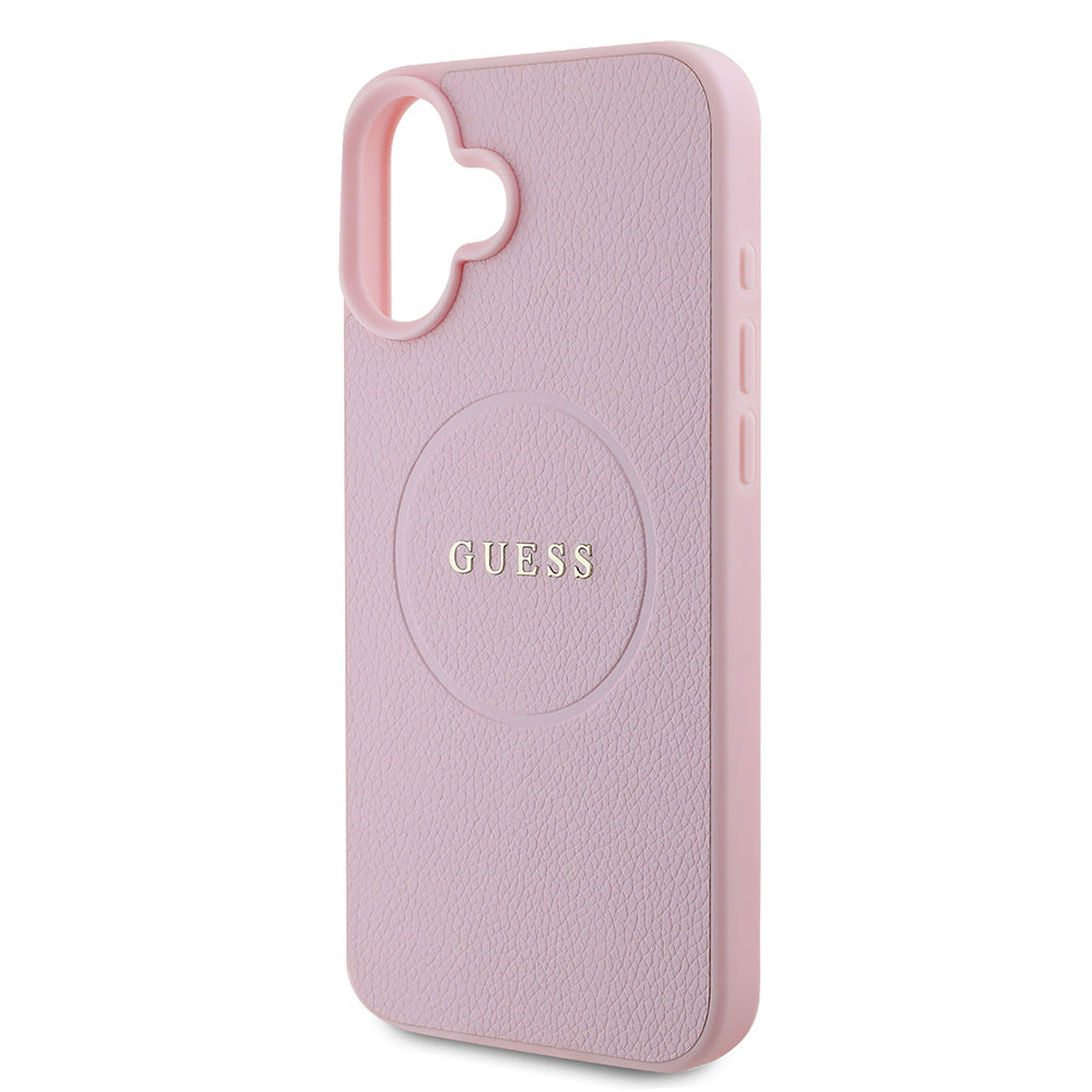 iPhone 16 Plus Kılıf Guess Orjinal Lisanslı M-safe Şarj Özellikli Yazı Logolu Grained Kılıf