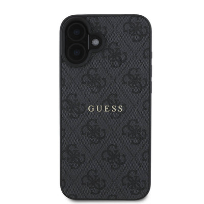 Apple iPhone 16 Plus Kılıf Guess Orjinal Lisanslı Magsafe Şarj Özellikli 4G Desenli Yazı Logolu Kapak Pembe