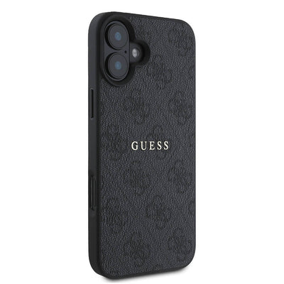 Apple iPhone 16 Plus Kılıf Guess Orjinal Lisanslı Magsafe Şarj Özellikli 4G Desenli Yazı Logolu Kapak Pembe