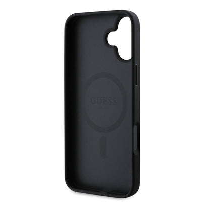 Apple iPhone 16 Plus Kılıf Guess Orjinal Lisanslı Magsafe Şarj Özellikli 4G Desenli Yazı Logolu Kapak Pembe