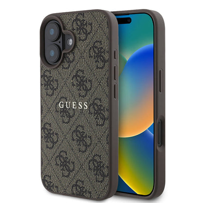 iPhone 16 Plus Kılıf Guess Orjinal Lisanslı M-safe Şarj Özellikli 4G Desenli Yazı Logolu Kılıf