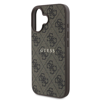 Apple iPhone 16 Plus Kılıf Guess Orjinal Lisanslı Magsafe Şarj Özellikli 4G Desenli Yazı Logolu Kapak Pembe