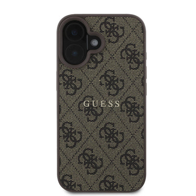 Apple iPhone 16 Plus Kılıf Guess Orjinal Lisanslı Magsafe Şarj Özellikli 4G Desenli Yazı Logolu Kapak Pembe