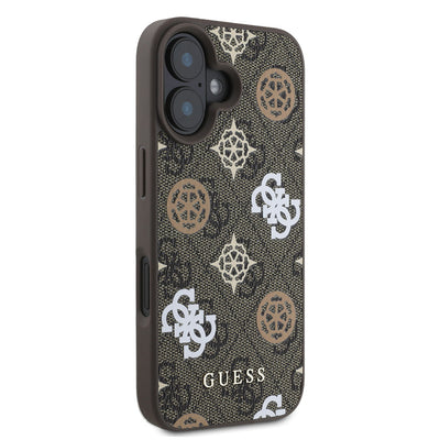 Apple iPhone 16 Plus Kılıf Guess Orjinal Lisanslı Magsafe Şarj Özellikli 4G Desenli Yazı Logolu Peony Kapak Pembe