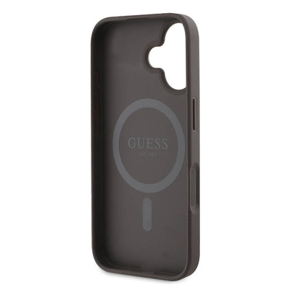 iPhone 16 Plus Kılıf Guess Orjinal Lisanslı M-safe Şarj Özellikli 4G Şerit Tasarımlı Printed Kılıf