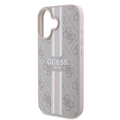 iPhone 16 Plus Kılıf Guess Orjinal Lisanslı M-safe Şarj Özellikli 4G Şerit Tasarımlı Printed Kılıf