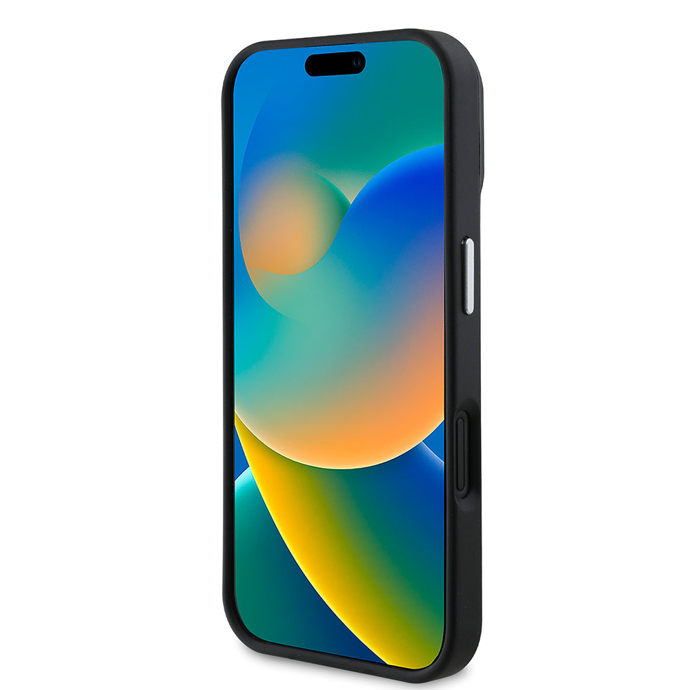 iPhone 16 Plus Kılıf Guess Orjinal Lisanslı M-safe Şarj Özellikli Grained Triangle Kılıf