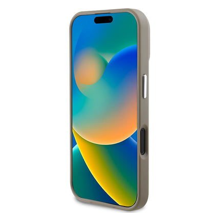 iPhone 16 Plus Kılıf Guess Orjinal Lisanslı M-safe Şarj Özellikli Grained Triangle Kılıf