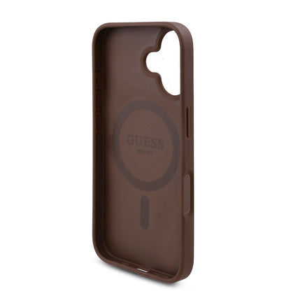 iPhone 16 Plus Kılıf Guess Orjinal Lisanslı M-safe Şarj Özellikli Gül Baskılı 4G Desenli Yazı Logolu Kılıf
