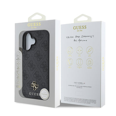 Apple iPhone 16 Plus Kılıf Guess Orjinal Lisanslı Magsafe Şarj Özellikli Small 4G Classic Kapak Kahverengi