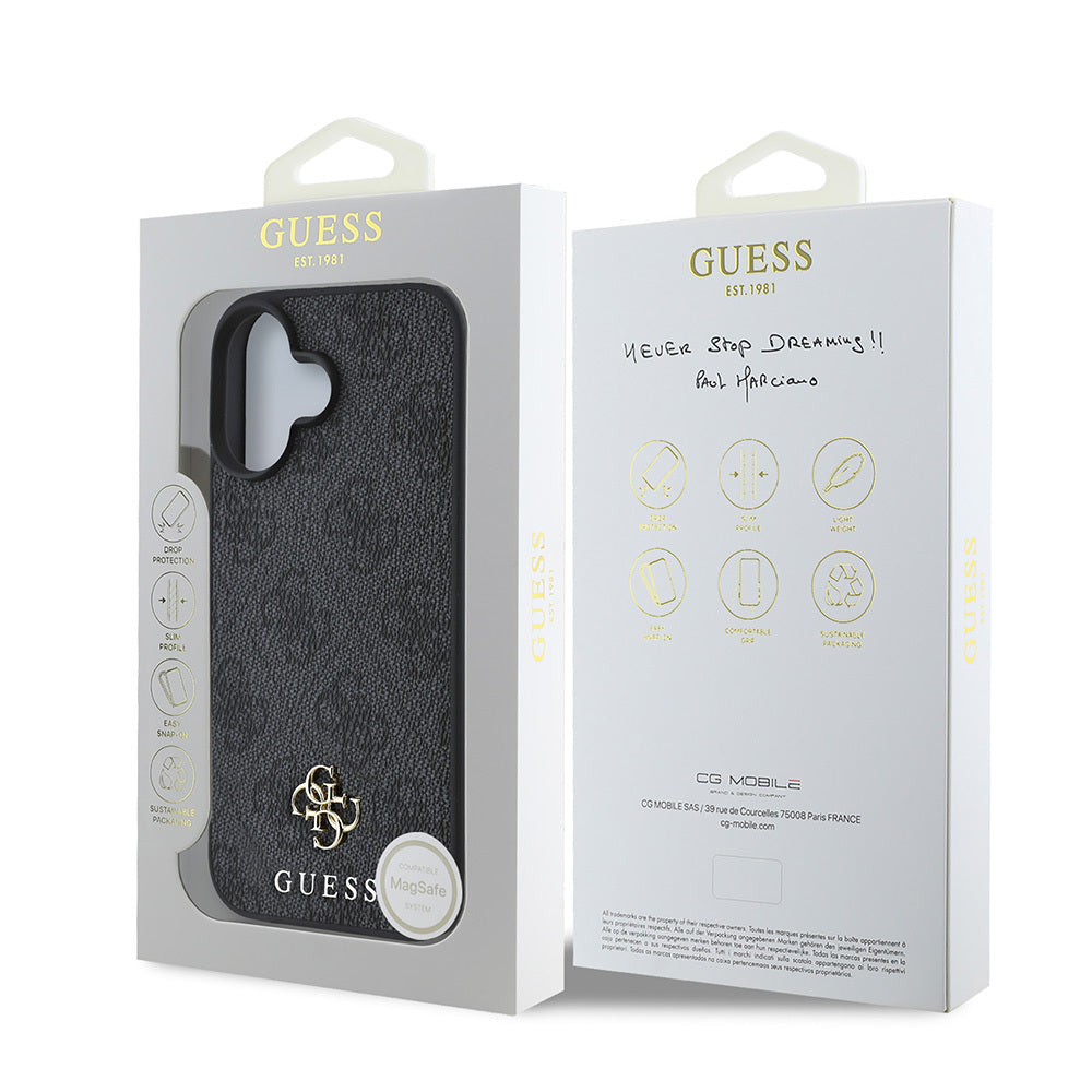 Apple iPhone 16 Plus Kılıf Guess Orjinal Lisanslı Magsafe Şarj Özellikli Small 4G Classic Kapak Pembe