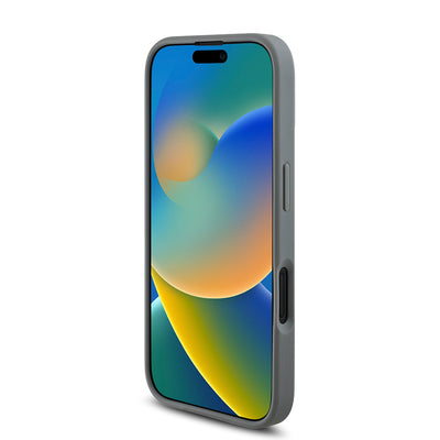 Apple iPhone 16 Plus Kılıf Guess Orjinal Lisanslı Taşlı Arka Yüzey Üçgen Logolu Kapak Gümüş