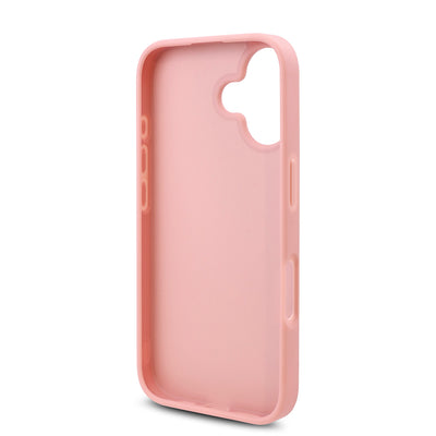 Apple iPhone 16 Plus Kılıf Guess Orjinal Lisanslı Taşlı Arka Yüzey Üçgen Logolu Kapak Pembe