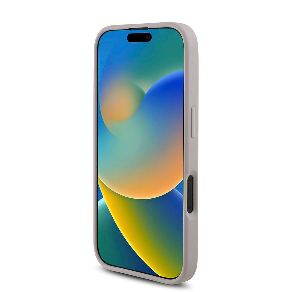 Apple iPhone 16 Plus Kılıf Guess Orjinal Lisanslı PU Deri 4G Desenli Metal Büyük 4G ve Yazı Logolu Kapak Siyah