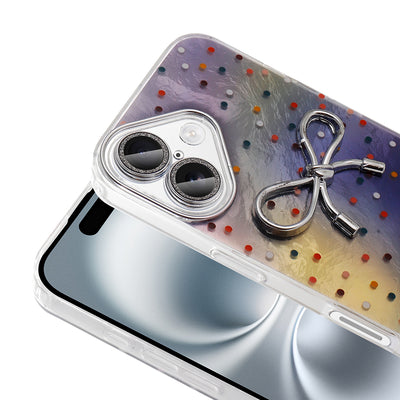 Apple iPhone 16 Plus Kılıf Kamera Korumalı Figürlü Zore Ponti Silikon Kapak Beyaz