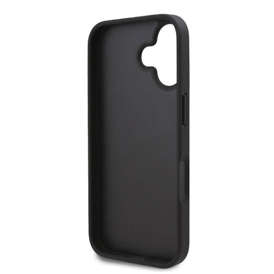 Apple iPhone 16 Plus Kılıf Karl Lagerfeld Orjinal Lisanslı Kartlıklı Cardslot Monogram Kapak Siyah