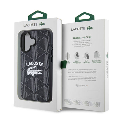 iPhone 16 Plus Kılıf Lacoste Orjinal Lisanslı M-safe Şarj Özellikli Mono Vintage Logo Kılıf