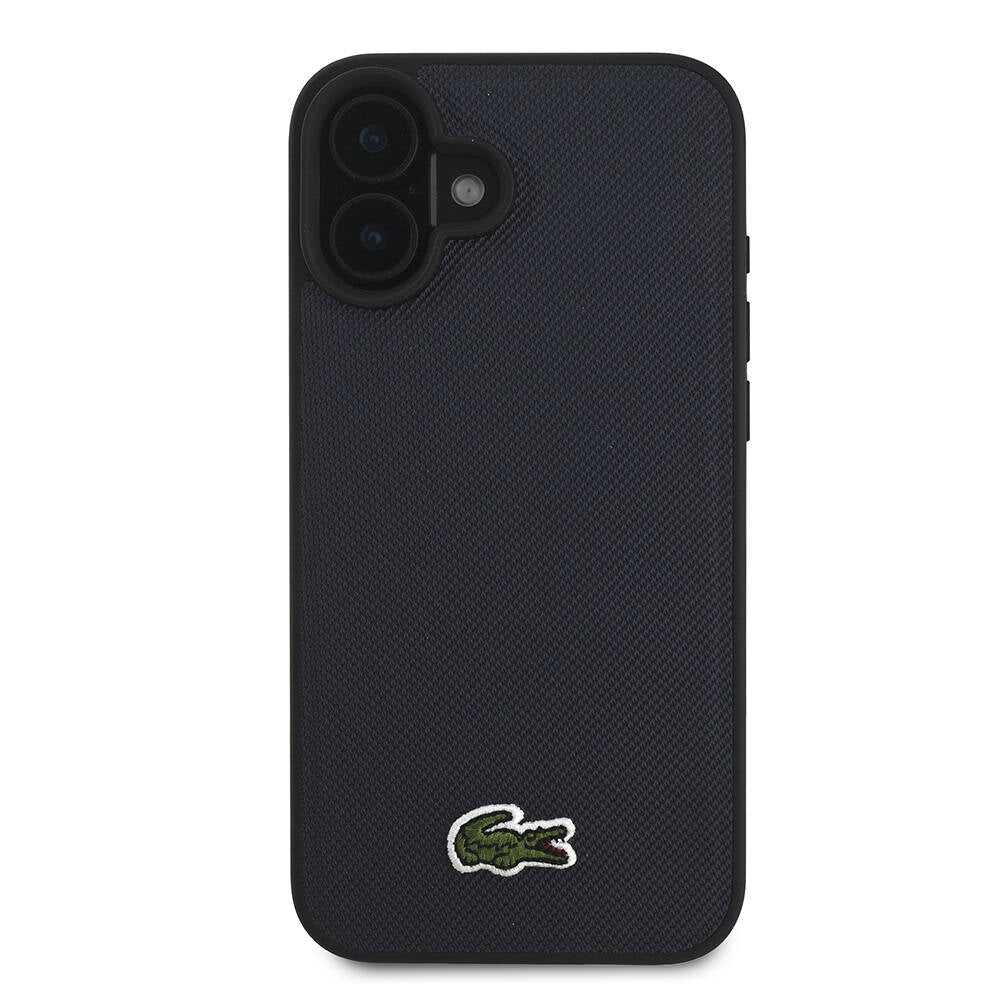 Apple iPhone 16 Plus Kılıf Lacoste Orjinal Lisanslı PU Pike Desenli Arka Yüzey İkonik Timsah Dokuma Logolu Kapak Yeşil