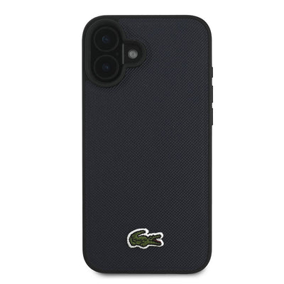Apple iPhone 16 Plus Kılıf Lacoste Orjinal Lisanslı PU Pike Desenli Arka Yüzey İkonik Timsah Dokuma Logolu Kapak Yeşil