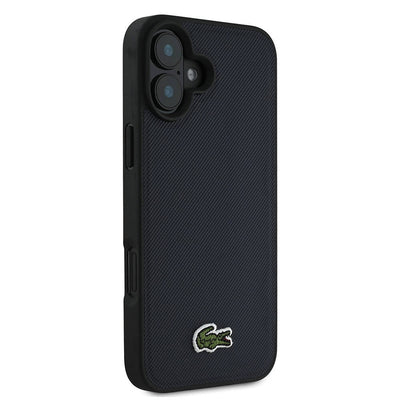 Apple iPhone 16 Plus Kılıf Lacoste Orjinal Lisanslı PU Pike Desenli Arka Yüzey İkonik Timsah Dokuma Logolu Kapak Yeşil