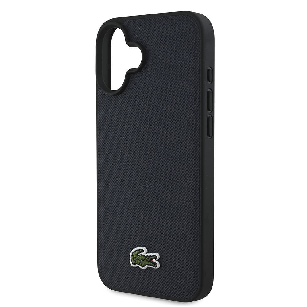 Apple iPhone 16 Plus Kılıf Lacoste Orjinal Lisanslı PU Pike Desenli Arka Yüzey İkonik Timsah Dokuma Logolu Kapak Yeşil
