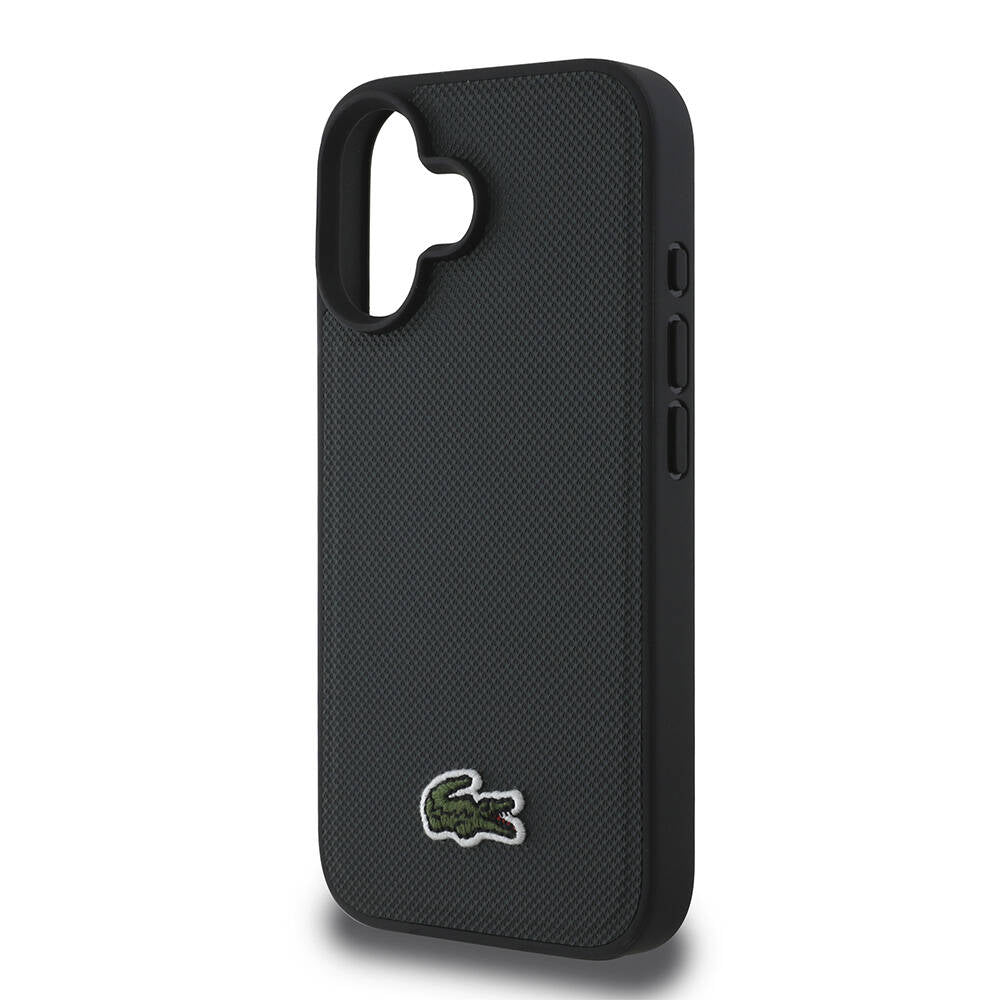 Apple iPhone 16 Plus Kılıf Lacoste Orjinal Lisanslı PU Pike Desenli Arka Yüzey İkonik Timsah Dokuma Logolu Kapak Yeşil