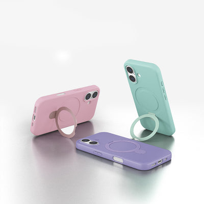 Apple iPhone 16 Plus Kılıf M-safe Şarj Özellikli Standlı Zore Samara Kapak Lila