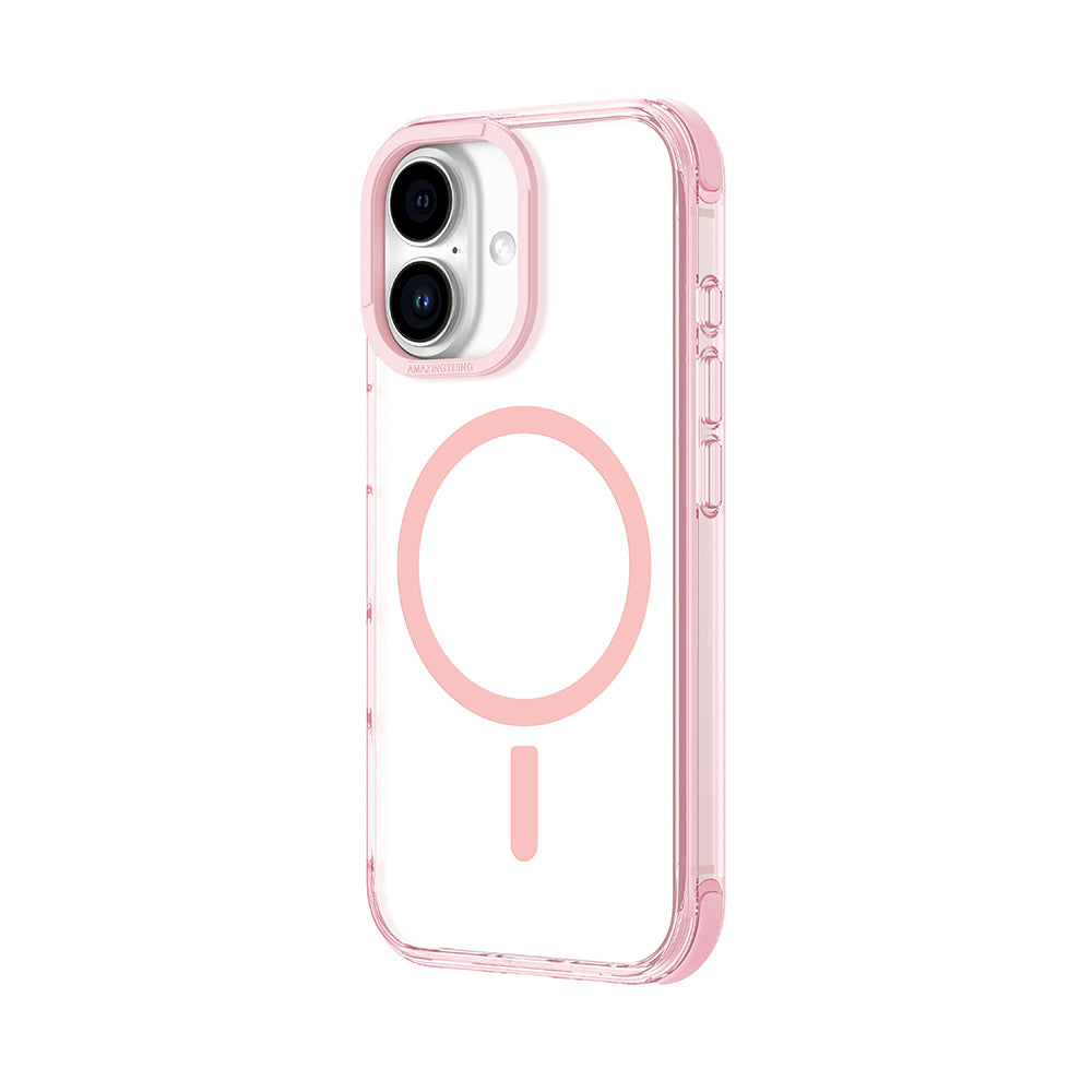 Apple iPhone 16 Plus Kılıf Magsafe Şarj Özellikli Amazingthing Omni Serisi Kapak Pembe