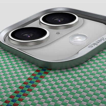 iPhone 16 Plus Kılıf M-safe Şarj Özellikli Karbon Fiber Tasarımlı Benks Passion Green ArmorAir Kevlar Kılıf