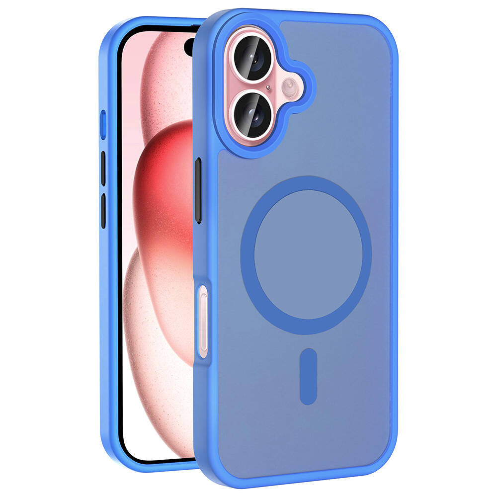 Apple iPhone 16 Plus Kılıf Magsafe Şarj Özellikli Mat Arka Yüzey Zore Sio Kapak Rose Brown