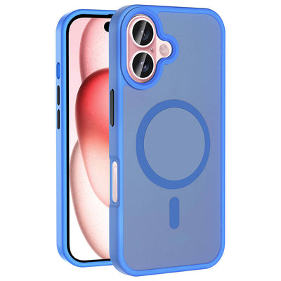 Apple iPhone 16 Plus Kılıf Magsafe Şarj Özellikli Mat Arka Yüzey Zore Sio Kapak Rose Brown